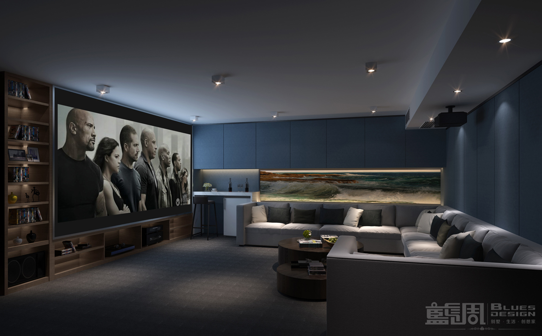 水映山岸公館別墅裝修設(shè)計:視聽室