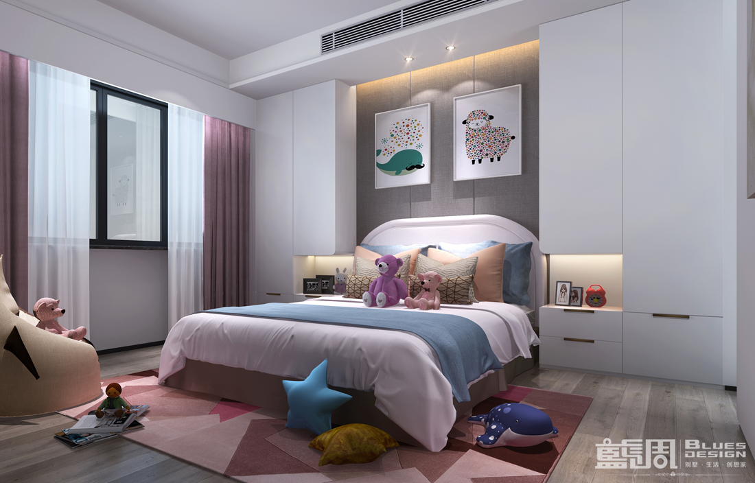 水映山岸公館別墅裝修設(shè)計:女兒房