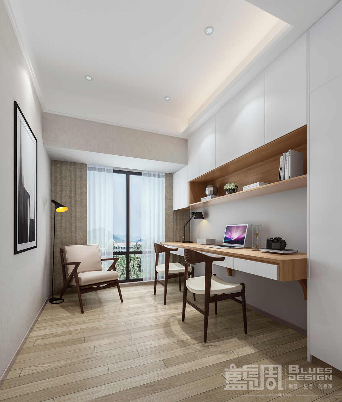 深圳尚峰私宅設計-書房 | 藍調(diào)設計