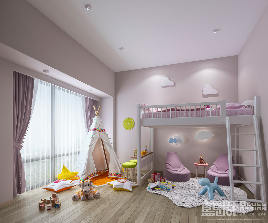 深圳尚峰私宅設計-女孩房 | 藍調(diào)設計