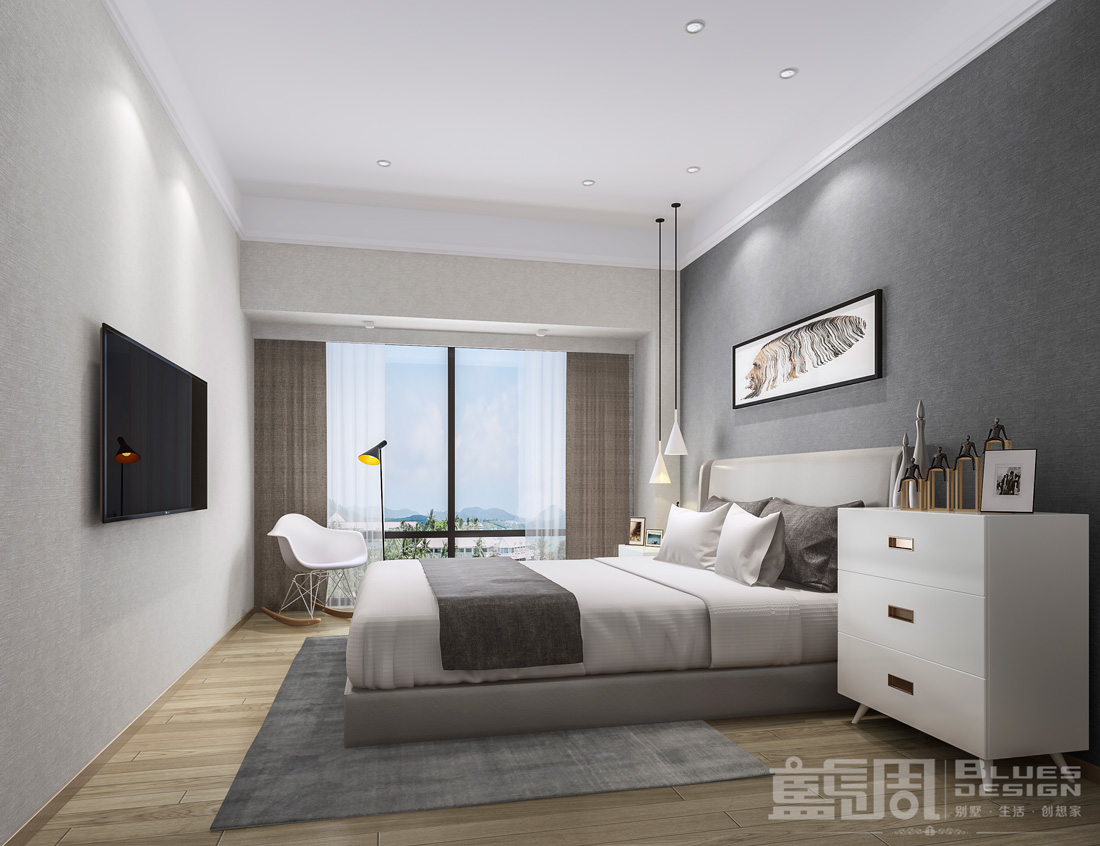 深圳尚峰私宅設計-主臥 | 藍調(diào)設計